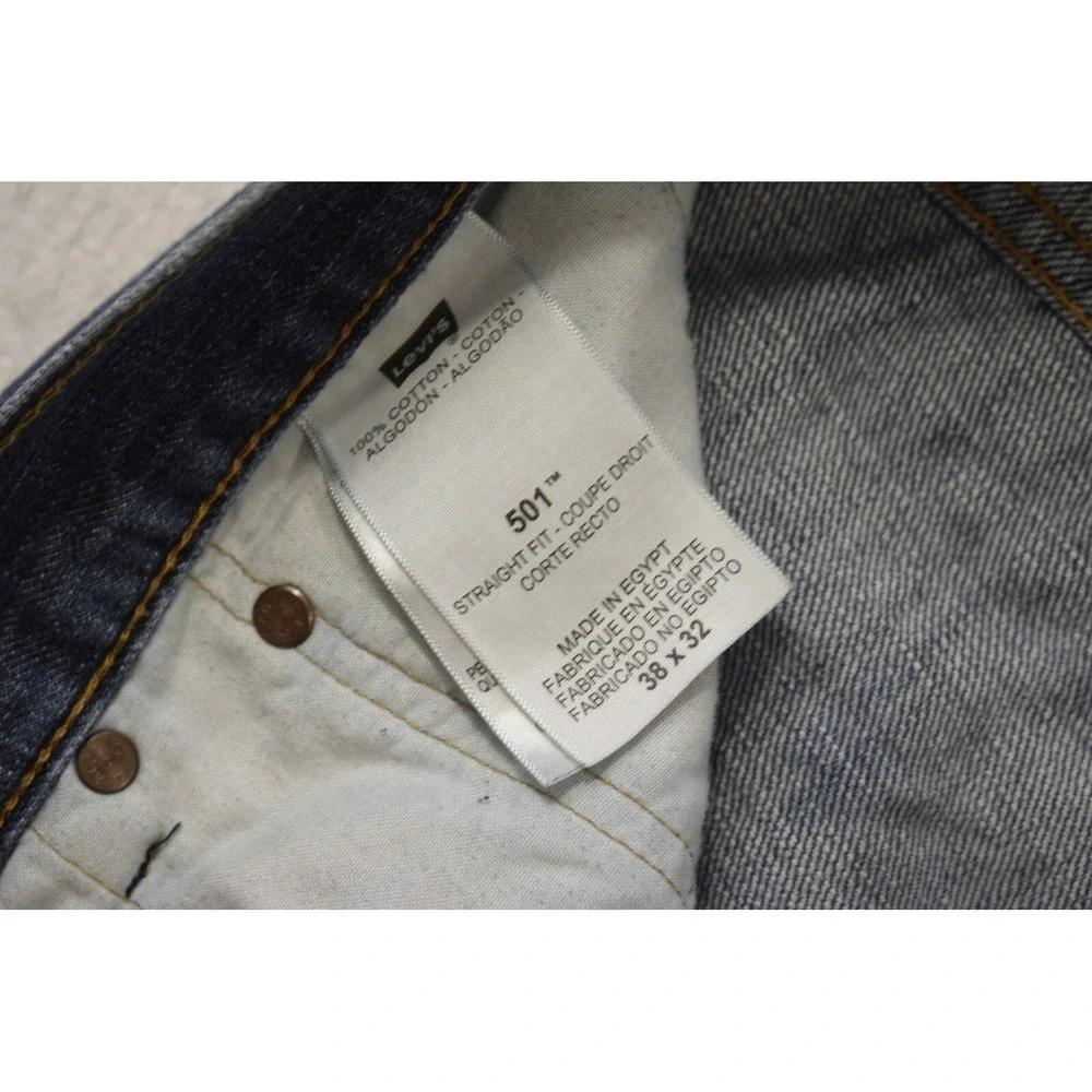 Levi's 501 XX Button‎ Fly Denim Blue Jeans Straight Leg Mens Size 38 x 32
